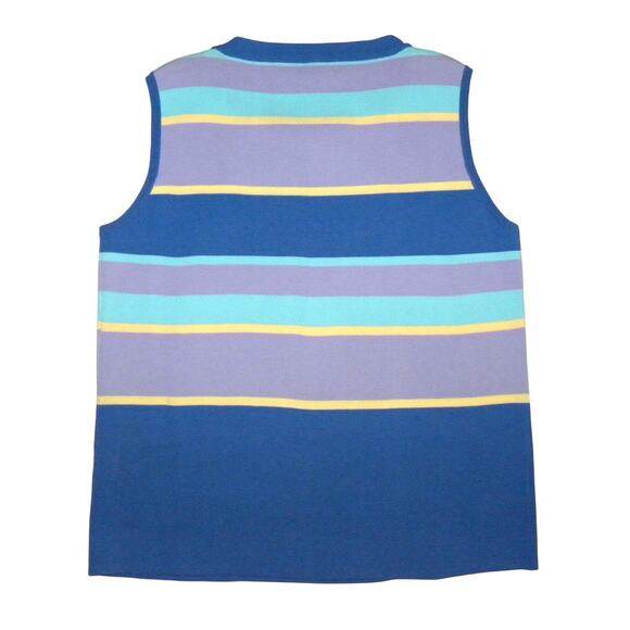 Vintage Tank & Cardigan | Bow Pastel Bright Stripes | Twin Set S - Picture 7 of 10